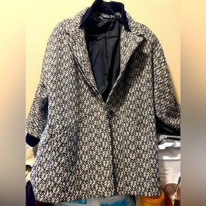 Vintage 90’s‎ Portrait oversized wool Jacket/Coat Womens